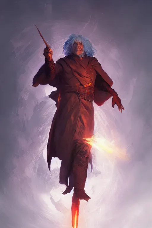 Image similar to An awesome full body portrait painting of Raistlin Majere by Greg Rutkowski, Wizards of the Coast, Magic The Gathering, Craig Mullins, trending on Artstation.