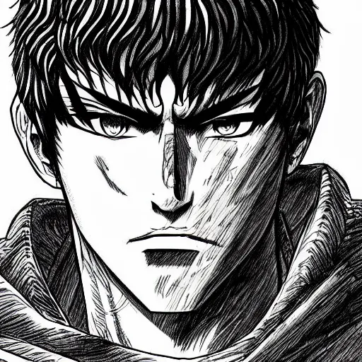 Which animated version of Guts' facial design below is the most