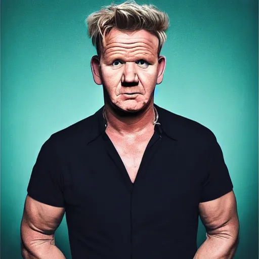 Prompt: A medium shot of Gordon Ramsay, oil on canvas, studio lighting