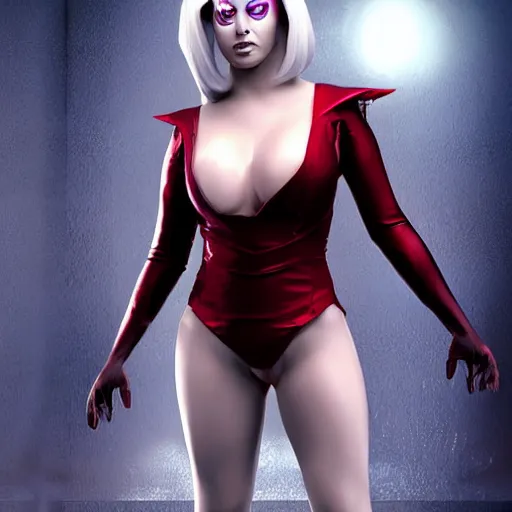 Image similar to jynx from arcane, christopher c. lee,