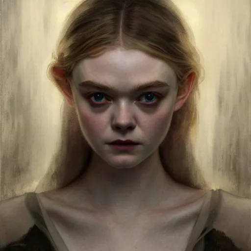 Image similar to symmetry!! portrait of elle fanning as a vampire in the world of andrew wyeth, horror, fashion, dark!! intricate, elegant, highly detailed, digital painting, artstation, concept art, smooth, sharp focus, illustration, art by artgerm and greg rutkowski and alphonse mucha