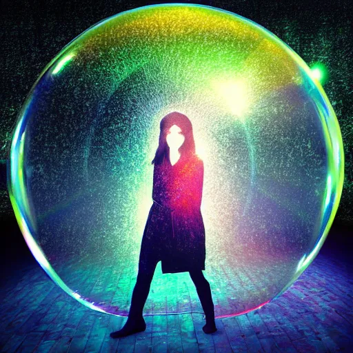 Image similar to ( ( ( psychonautist samurai ) ) ) in a bubble, digital art, award winning, volumetric lighting