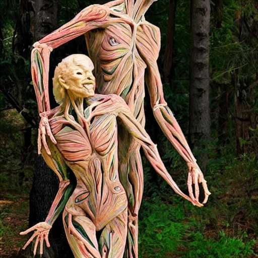 Prompt: dmt bodies. Mesh of human figures intertwined. earthen colors. Realistic, extremely anatomical marble sculptures. Sculpted by August Rodine.