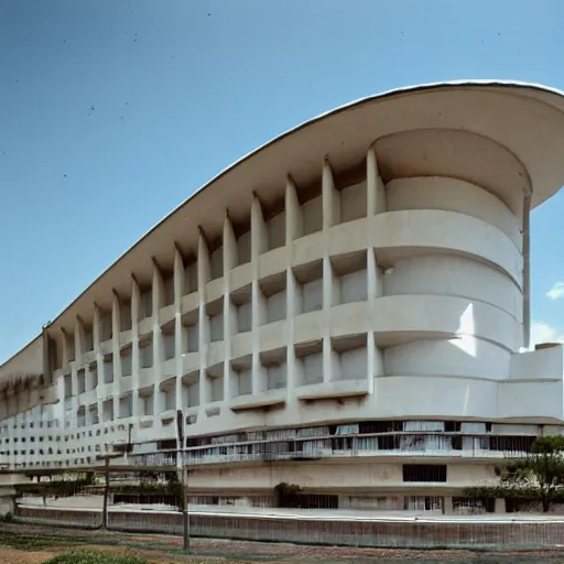 Prompt: A hospital designed by Oscar Niemeyer