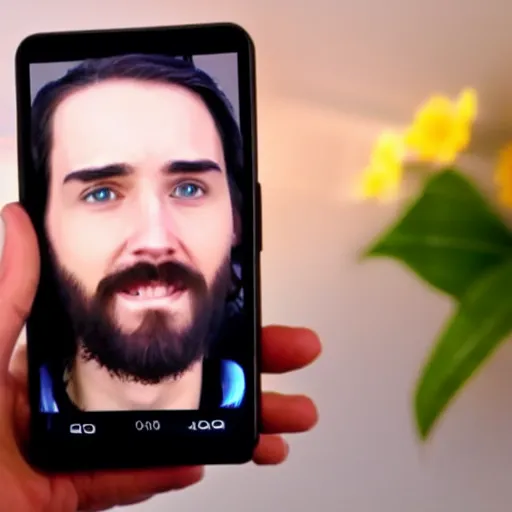 Image similar to video call with Jesus christ