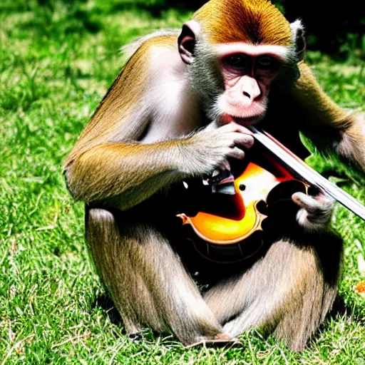 Image similar to monkey playing the violin