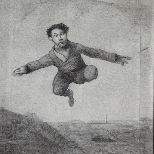 Image similar to man jumping by Leonardo