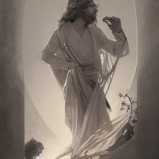 Image similar to beautiful lifelike award winning pencil illustration of the prophet joseph smith trending on art station artgerm greg rutkowski alphonse mucha cinematic atmospheric