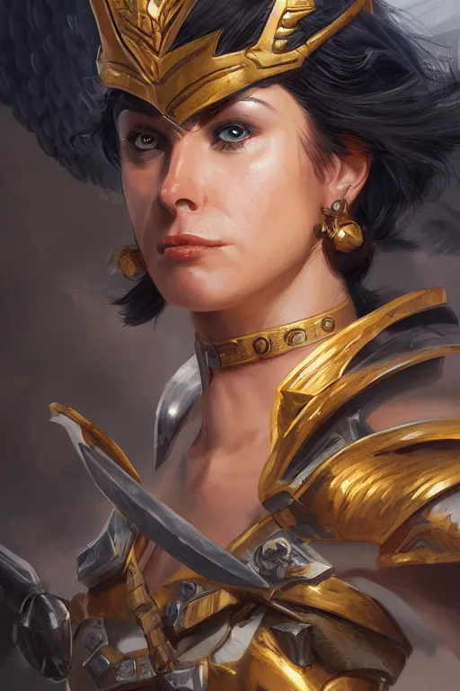 Image similar to amazon valkyrie athena, d & d, fantasy, portrait, highly detailed, headshot, digital painting, trending on artstation, concept art, sharp focus, illustration, art by artgerm and greg rutkowski and magali villeneuve