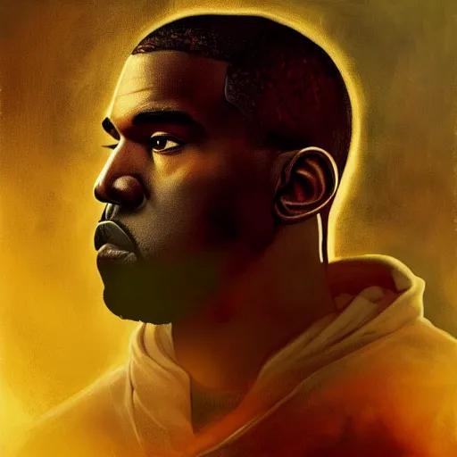 Prompt: majestic gracious archangel kanye west portrait, atmospheric lighting, painted, menacing, intricate, volumetric lighting, beautiful, rich deep colours masterpiece, golden hour, sharp focus, ultra detailed, by leesha hannigan, ross tran, thierry doizon, kai carpenter, ignacio fernandez rios