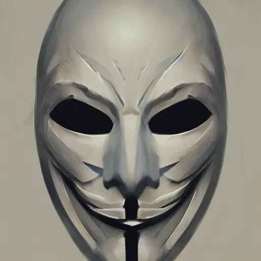 Prompt: anonymous mask by greg rutkowski and thomas kinkade, trending on artstation