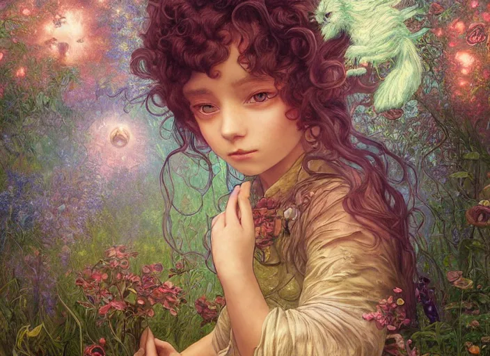 Image similar to magical child, path traced, highly detailed, high quality, digital painting, by studio ghibli, lise deharme, alexander jansson, paul lehr, tim white, hans zatzka, george stubbs, louis wain, alphonse mucha