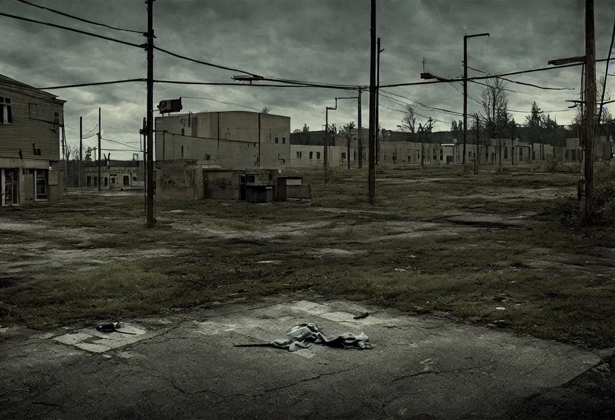 Prompt: sad and heartbreaking photo of an empty location, cinematic scenery, art by gregory crewdson