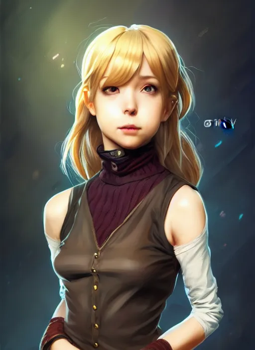 Image similar to portrait of a full body of beautiful young female detective, d & d, sleeveless turtleneck, fantasy, flat lighting, intricate, highly detailed, digital painting, artstation, concept art, smooth, sharp focus, illustration, misa amane, art by simon bisley and greg rutkowski and alphonse mucha, natural tpose