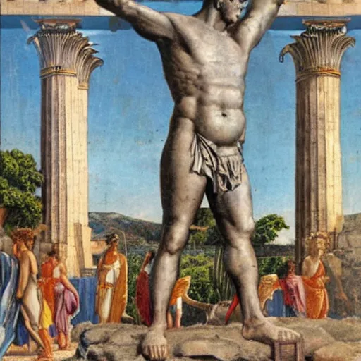 Image similar to the colossus of Rhodes