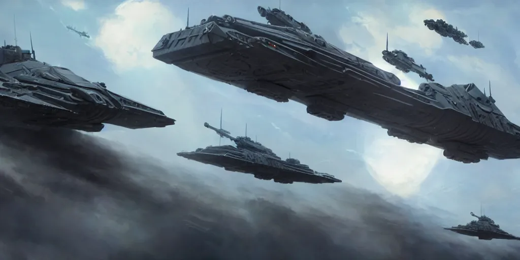 Prompt: hyper realistic sci - fi matte concept art painting of a low flying spaceship over a battlefield filled with tanks, mecha and transports, beautiful details, strong composition painted by kim jung guweta studio rutkowski, james gurney and greg rutkowski, and lucasfilm, smooth, intricate, detailed, sharp focus, cinematic