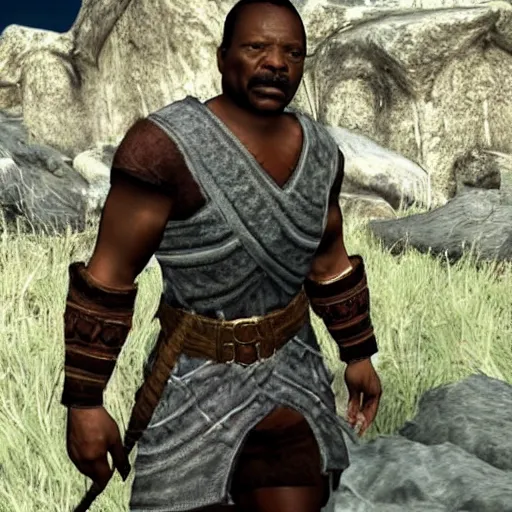 Image similar to carl weathers in skyrim