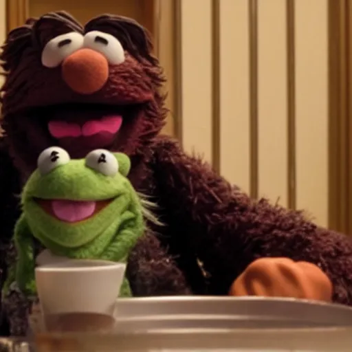 Prompt: A still of Nicolas Cage as a muppet, 4k, 35mm, ultra realistic, studio lighting