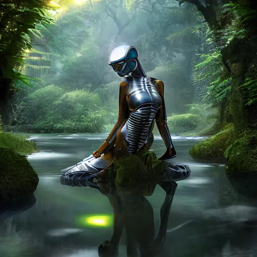 Image similar to river photography alien sharp focus geometric cryengine render nature photography by syd mead, artgerm, james christensen, andreas franke