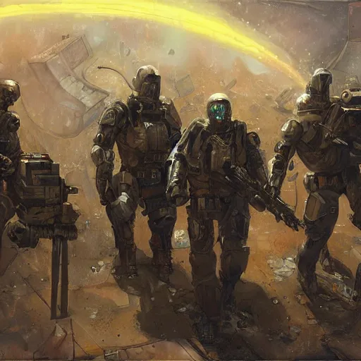 Image similar to tactical scifi team, by jon foster