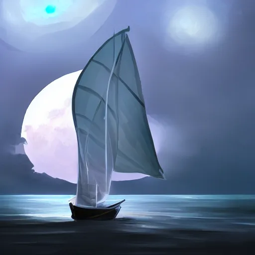 Image similar to Sail To the Moon, Digital Art, Trending on Artstation