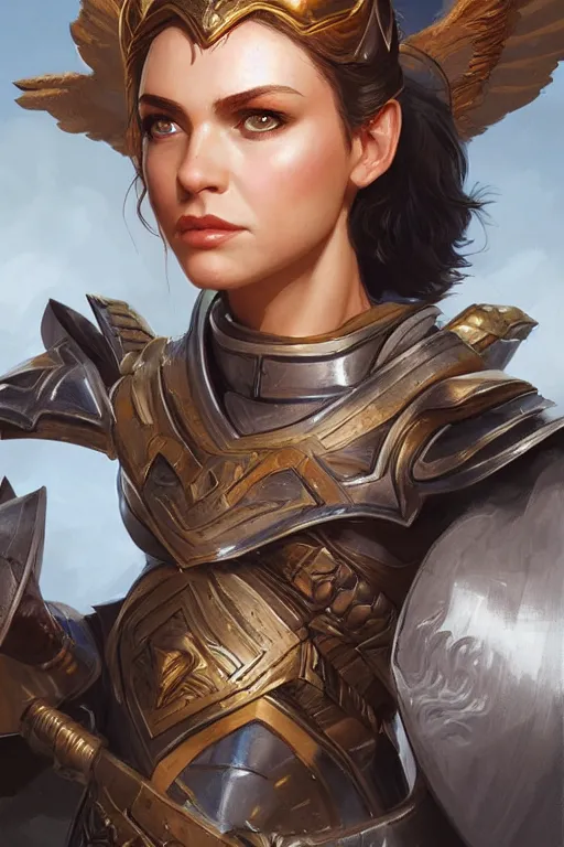 Image similar to amazon valkyrie athena, d & d, fantasy, portrait, highly detailed, headshot, digital painting, trending on artstation, concept art, sharp focus, illustration, art by artgerm and greg rutkowski and magali villeneuve