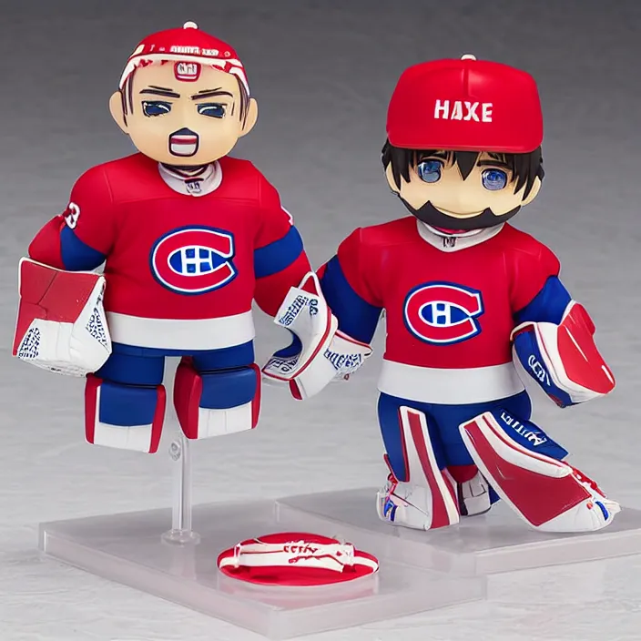 Image similar to Carey Price Goaltender, An anime Nendoroid of Carey Price, goalie Carey Price, number 31, Montreal Habs Canadiens figurine, detailed product photo