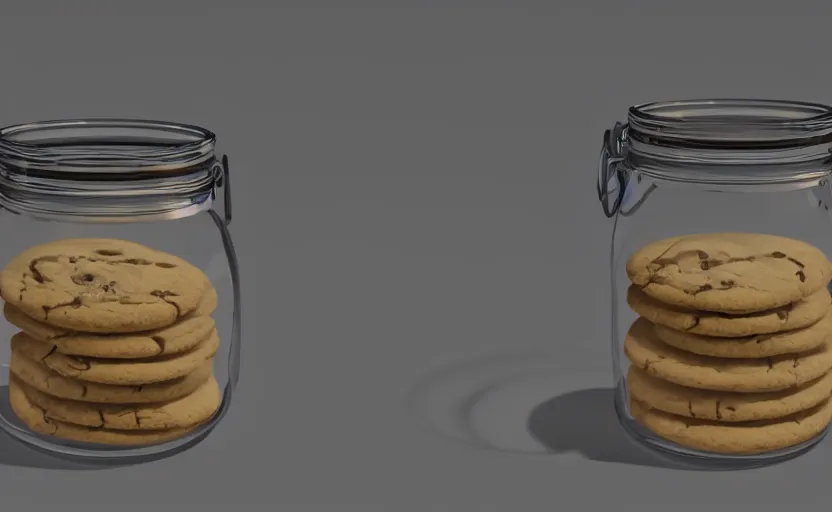 Image similar to a jar with cookies in it, glowing, high detail, unreal engine