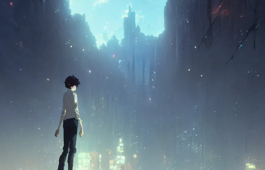 Prompt: makoto shinkai concept art of the nodule dimension, key visual, ambient lighting, highly detailed, digital painting, artstation, concept art, sharp focus, by makoto shinkai and akihiko yoshida and hidari and wlop and greg rutkowski