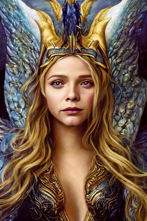 Prompt: A fantasy book style portrait painting of a hybrid, Chloë Grace Moretz, Blake Lively, Cory Chase, as a Mystical Valkyrie, Anubis-Reptilian, Atlantean Warrior, intense smoldering, soul penetrating invasive eyes, François Boucher, Oil Painting, Crisp clear resolution, unreal 5, DAZ, hyperrealistic, octane render, Regal, Refined, Detailed Digital Art, RPG portrait, William-Adolphe Bouguereau, Michael Cheval, Walt Disney (1937), Steampunk, hyperdetailed, artstation, cgsociety, Volumetric Golden dappled dynamic lighting, Highly Detailed, Cinematic Lighting, Unreal Engine, 8k, HD