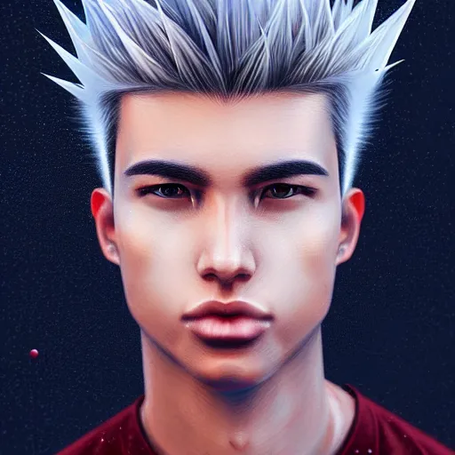 Image similar to boy with spikey hair and thunder powers in rossdraws art, with thunderstorms, 8 k, dark colors, detailed face, details, sharp smooth, aykut aydogdu