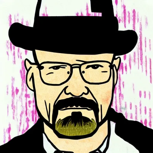 Prompt: Walter white in the style of hello kitty