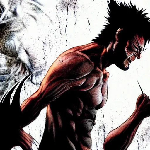 Image similar to Wolverine in death note digital art 4K detailed super realistic