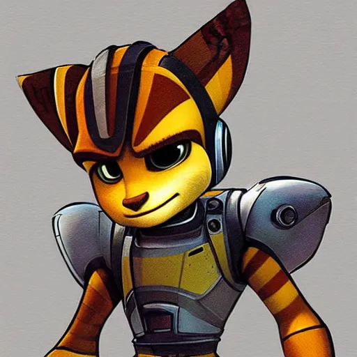 Prompt: “ sketch of ratchet and clank”