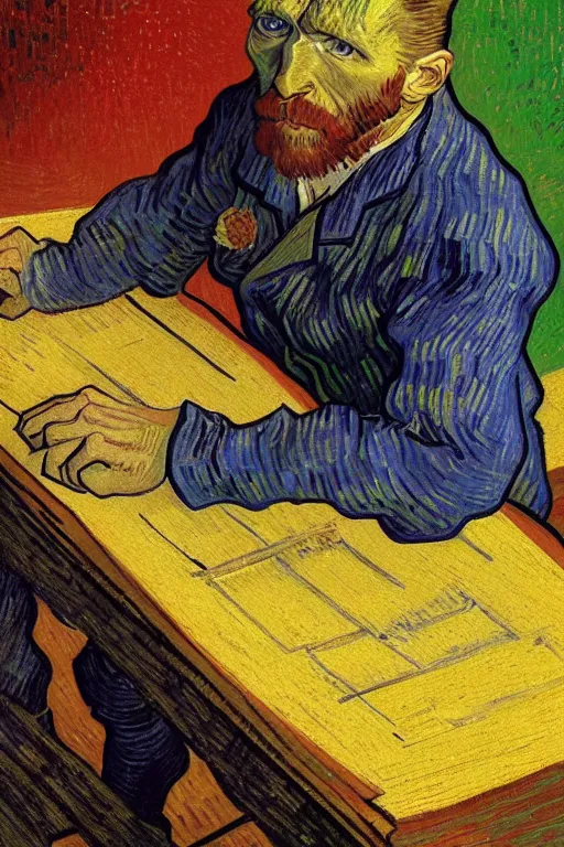 Prompt: vincent van gogh, zx spectrum color palette, anatomy, only two hands, highly detailed, digital painting, artstation, concept art, smooth, sharp focus, illustration, Unreal Engine 5, 8K, art by art by artgerm and greg rutkowski and edgar maxence