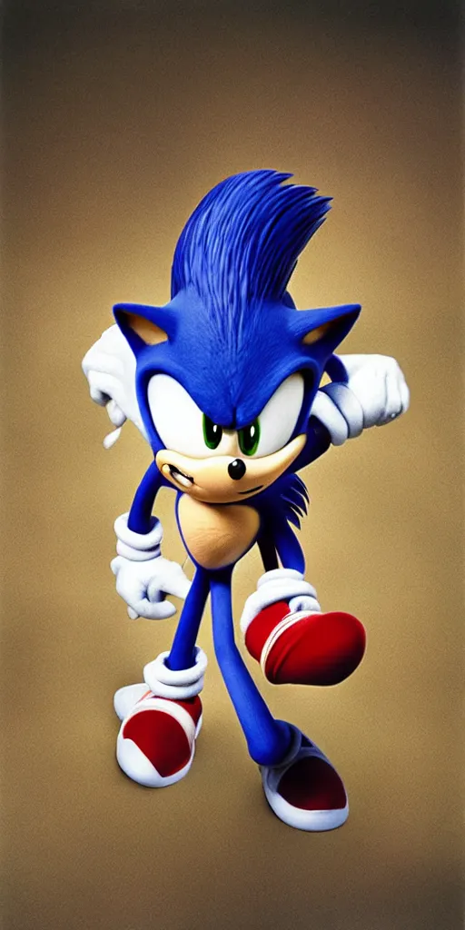 Prompt: Sonic the Hedgehog, 35mm, f2.8, award-winning, candid portrait photo by annie leibovitz