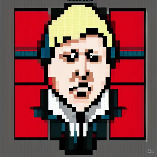 Image similar to Boris Johnson pixel art