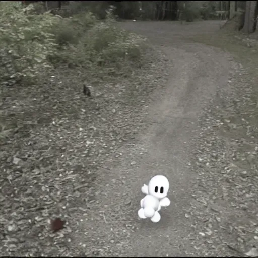 Prompt: Ghost from Super Mario caught on trailcam footage. Trending on Kotaku