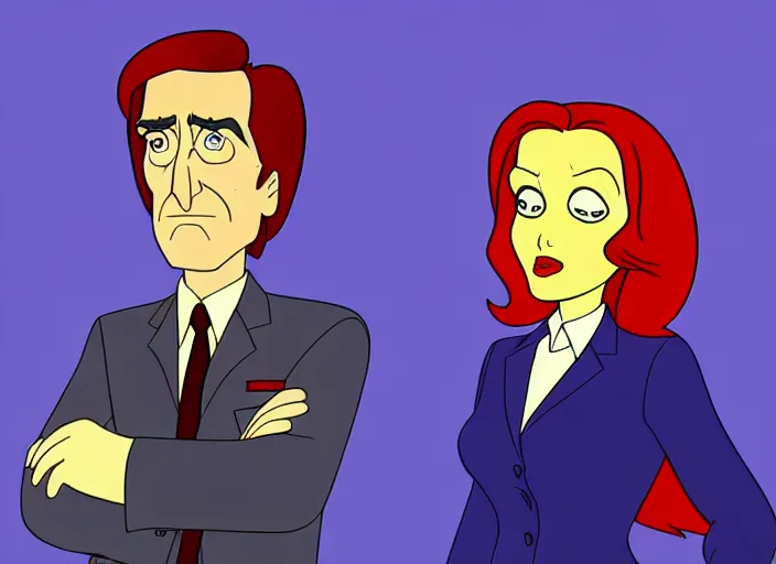 Image similar to dana scully on the x - files : the animated series, shaded animation cel, animation model, sharp detail, animation cel, thin linework, in the style of don bluth, bruce timm, alex toth, filmation, toei animation, studio trigger, 5 k, hd