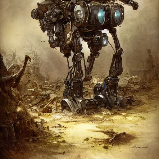 Image similar to Jean-Baptiste Monge, Jean-Baptiste Monge, Jean-Baptiste Monge, Jean-Baptiste Monge, Jean-Baptiste Monge, Jean-Baptiste Monge artwork of a cluttered robot junkyard