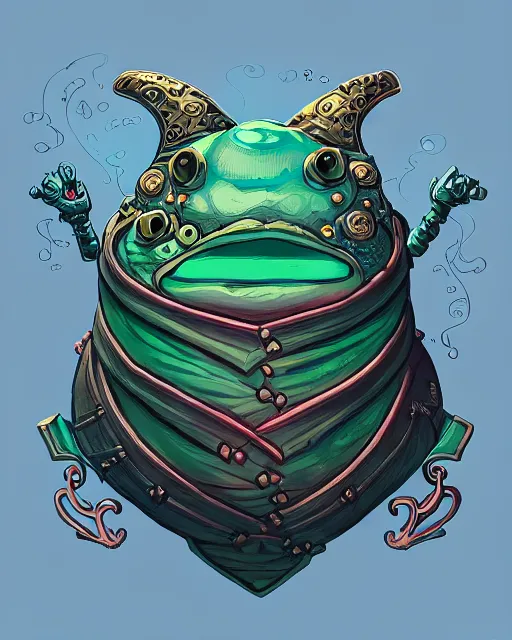 Image similar to a fat slimy anthropomorphic toad king wearing ornate cyberpunk armor, bust shot, smooth, intricate, elegant, power aura, digital painting, artstation, concept art, high tech fantasy, sharp focus, illustration, art by james jean