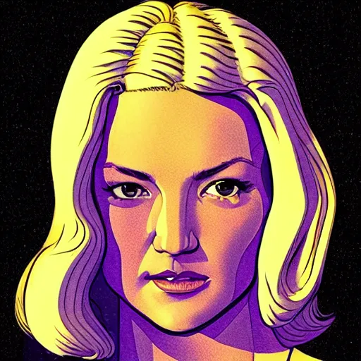 Image similar to kate hudson retro minimalist portrait by jean giraud, moebius starwatcher comic, 8 k