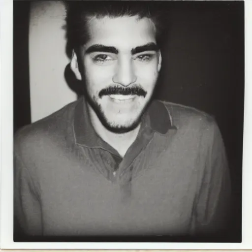 Prompt: A guy with a giant eyebrow looking at the camera, polaroid photo, award winning