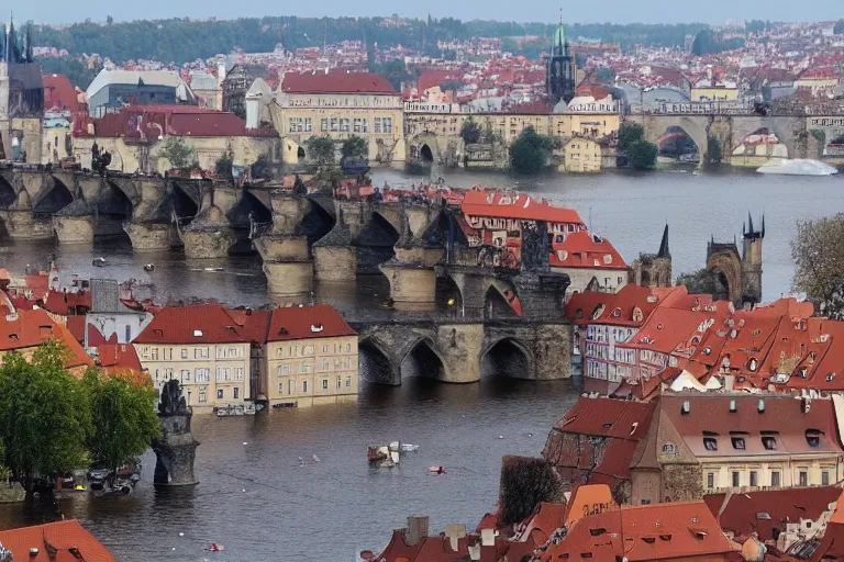 Image similar to richard gere plays iron man flies over charles bridge in prague, epic scene from marvel movie, movie still