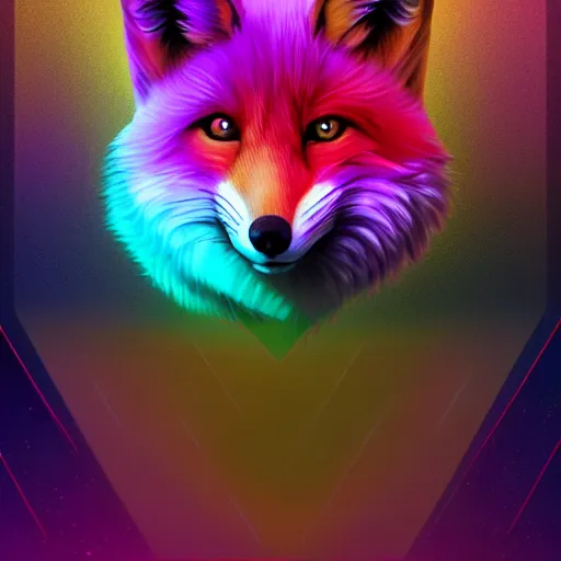 Prompt: digital fox, retrowave palette, highly detailed, retro subspace, anatomically correct vulpine, synth feel, fluffy face, ear floof, flowing fur, super realism, accurate animal imagery, 4 k digital art