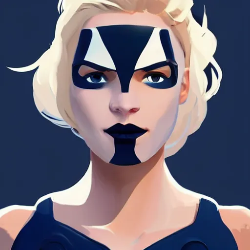 Image similar to a painting beautiful cute superhero woman, blonde hair, matte navy - blue bodysuit with a white cape and white shoulders on sea of thieves game avatar hero smooth face median photoshop filter cutout vector, behance hd by jesper ejsing, by rhads, makoto shinkai and lois van baarle, ilya kuvshinov, rossdraws global illumination