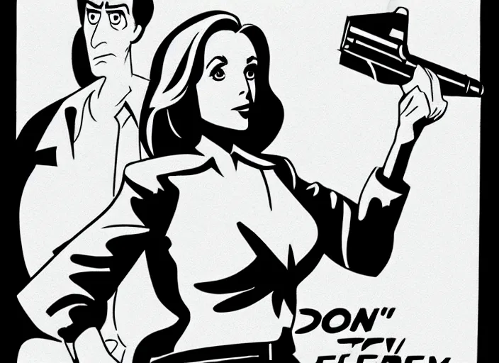 Image similar to dana scully in the style of ninteen eighties tv animation, don bluth, filmation, toei animation, studio trigger, bruce timm, jack kirby