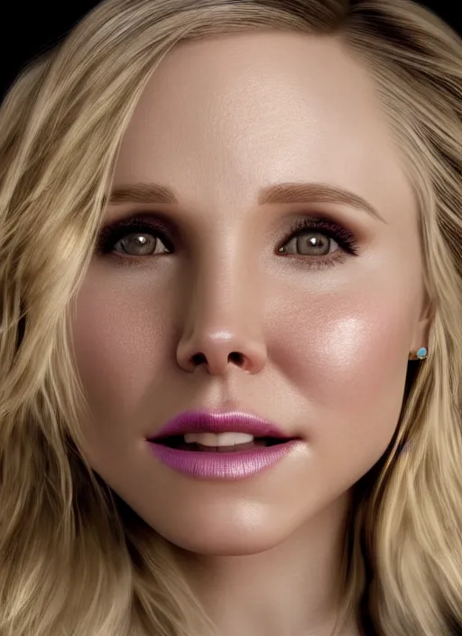 Image similar to close up portrait of kristen bell, highly detailed, hd, beautiful, subsurface scattering, octane rendering