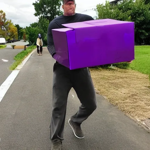 Image similar to thanos stealing someones package,