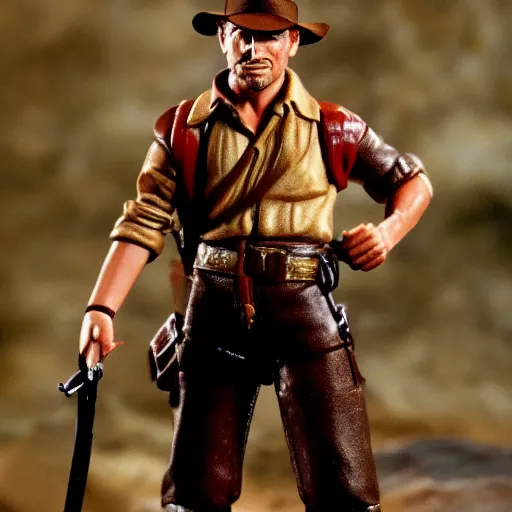 Prompt: very high resolution photo of indiana jones as an action figure.